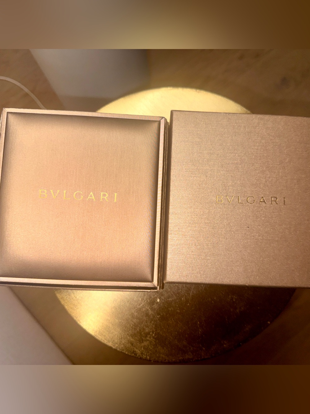 Bulgari Metallic Rose Gold Jewlery Box for Necklace